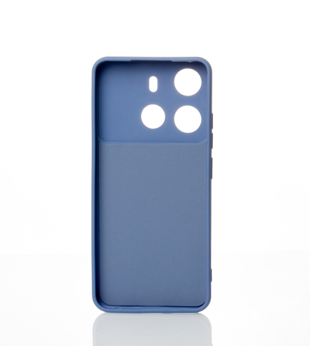 Силиконовый чехол CAMERA PROTECTION для Tecno Pop 7 (BF6) серо-синий