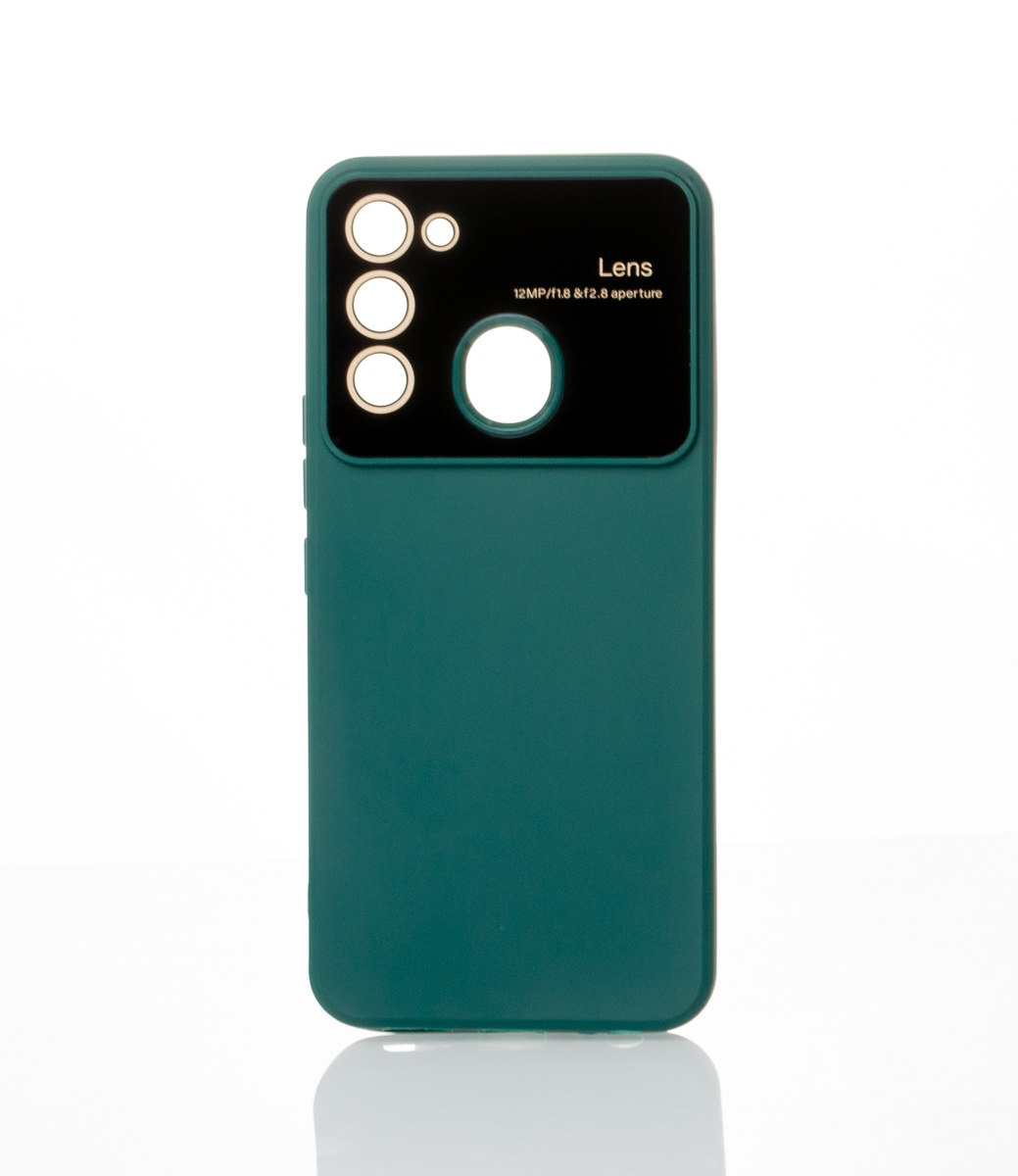 Силиконовый чехол CAMERA PROTECTION для Tecno Spark 8C (KG5k) темно-зеленый