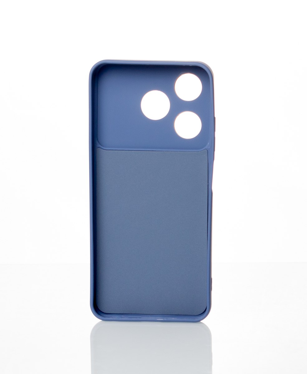 Силиконовый чехол CAMERA PROTECTION для Tecno Spark 10C (kl5m) серо-синий