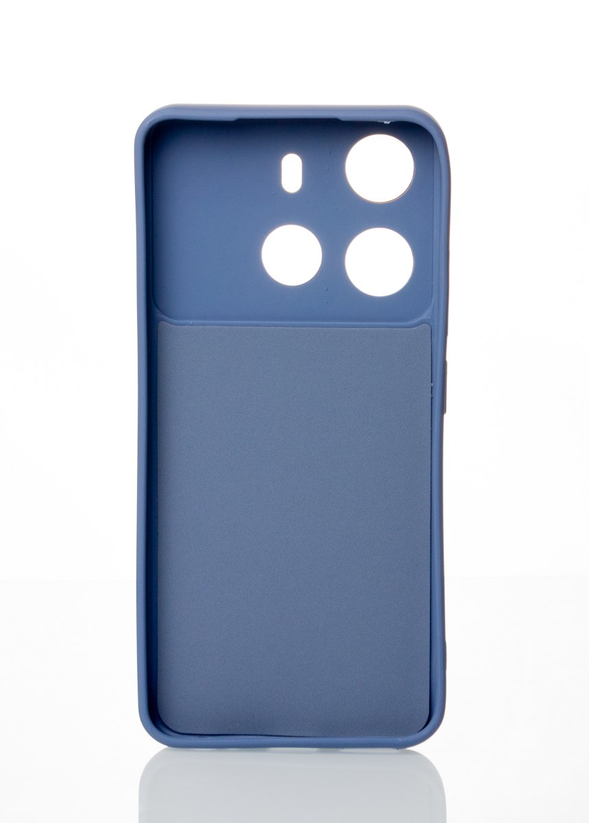 Силиконовый чехол CAMERA PROTECTION для Tecno Spark Go 2023 (BF7N) серо-синий