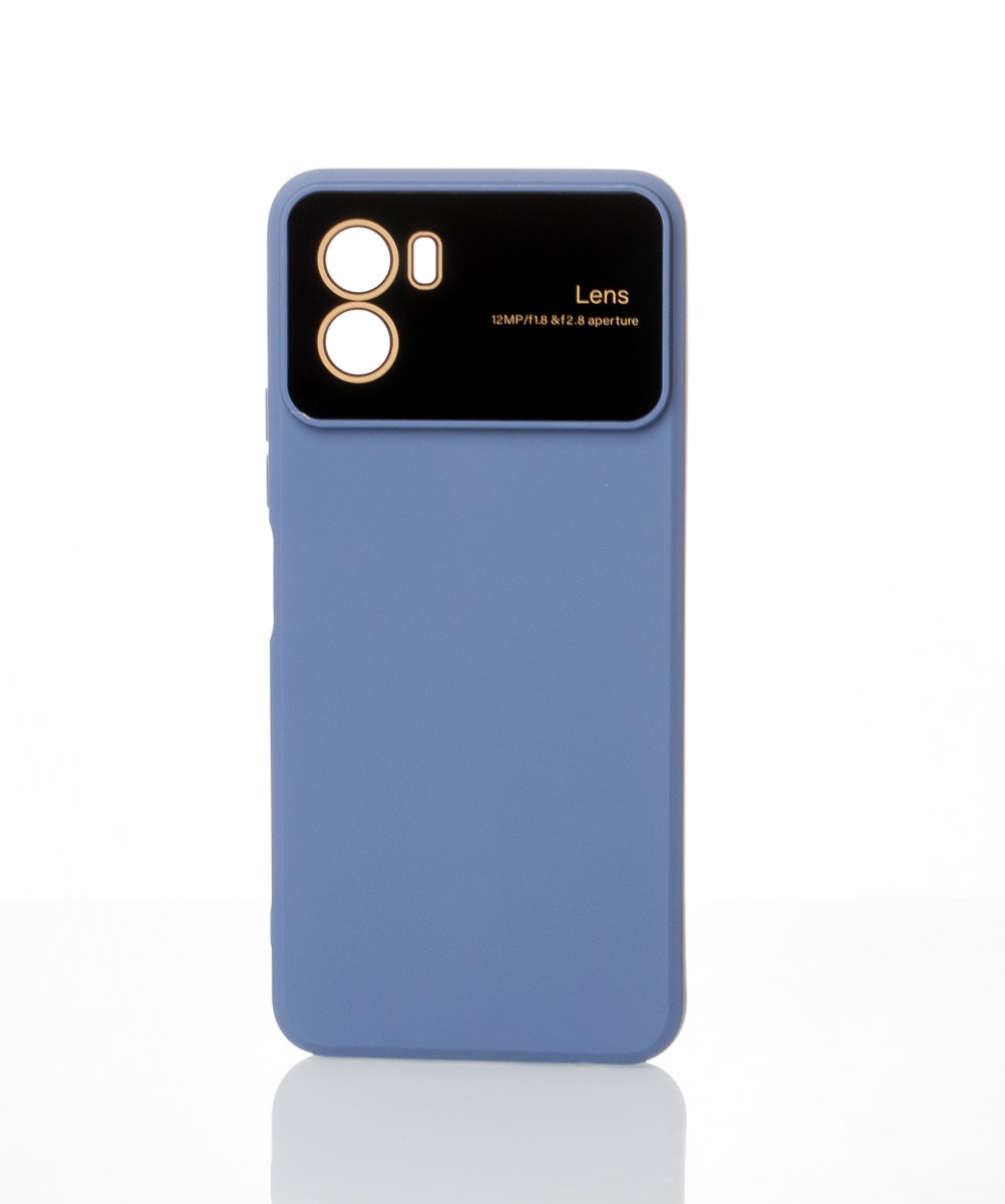Силиконовый чехол CAMERA PROTECTION для Vivo Y15s серо-синий
