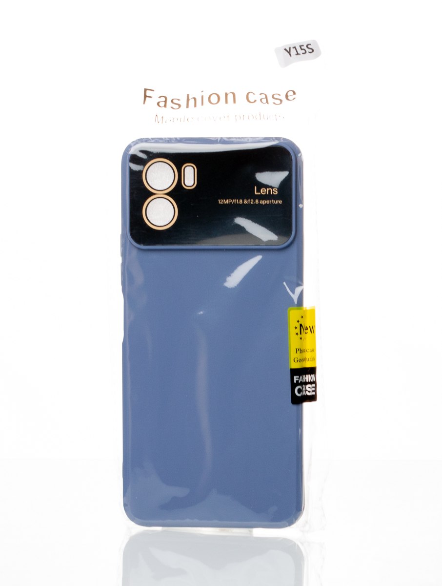 Силиконовый чехол CAMERA PROTECTION для Vivo Y15s серо-синий