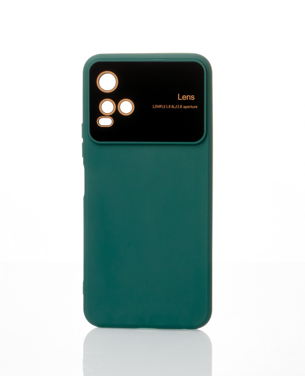 Силиконовый чехол CAMERA PROTECTION для Vivo Y21 темно-зеленый