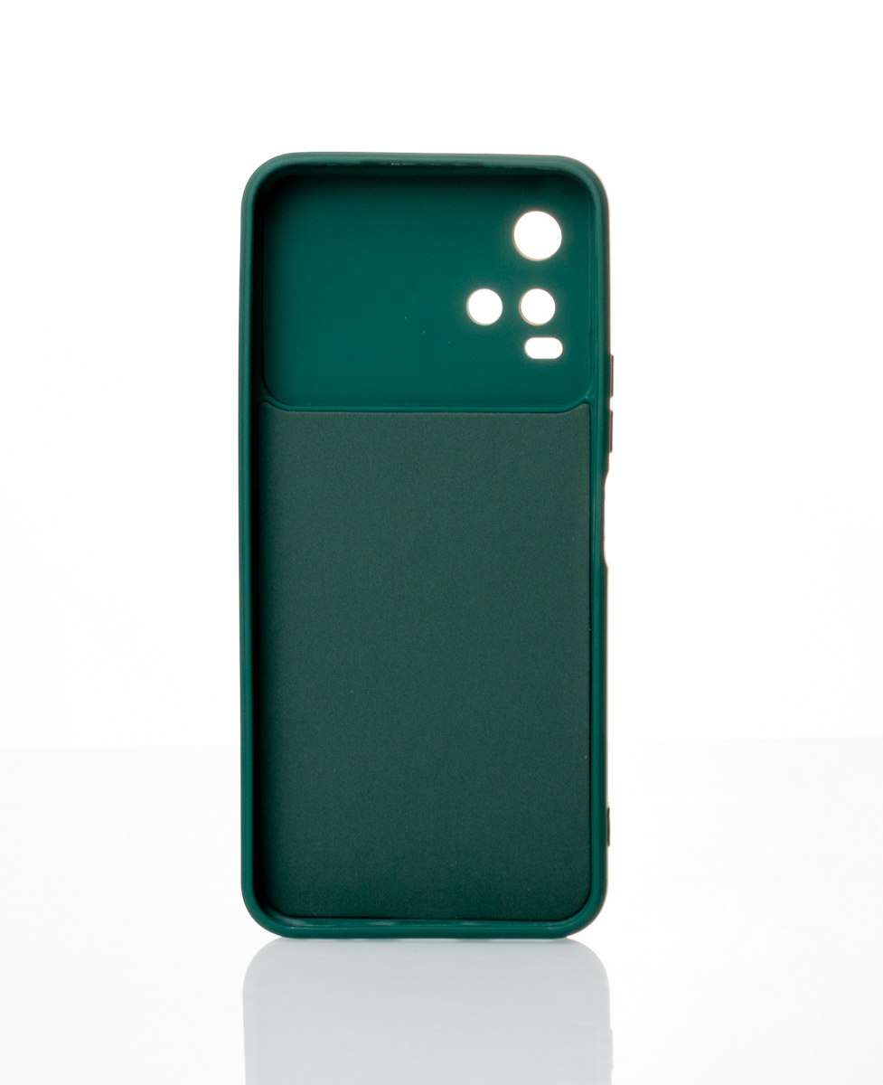 Силиконовый чехол CAMERA PROTECTION для Vivo Y21 темно-зеленый