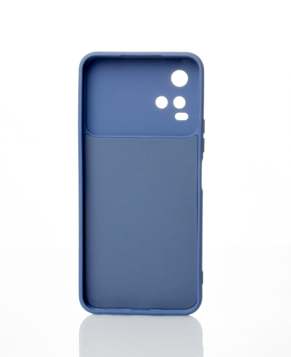 Силиконовый чехол CAMERA PROTECTION для Vivo Y21 серо-синий
