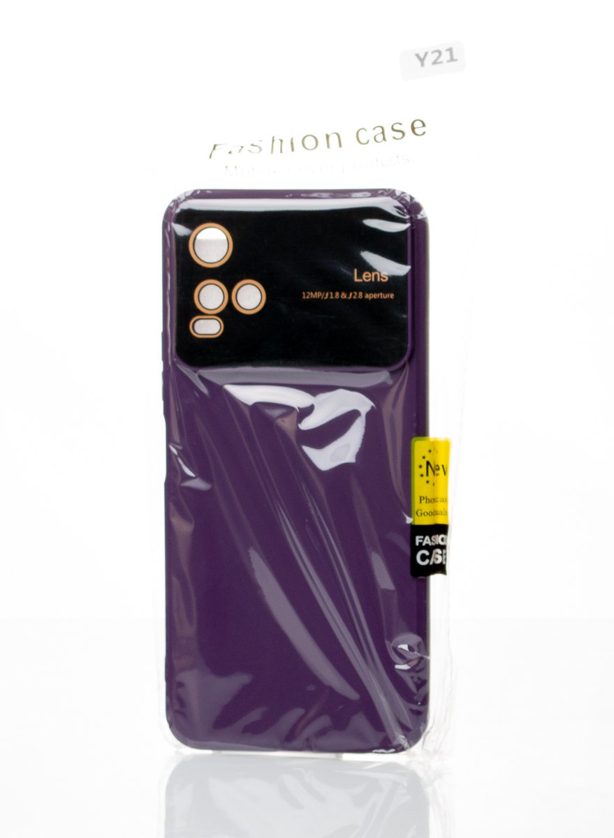 Силиконовый чехол CAMERA PROTECTION для Vivo Y21 фиолетовый