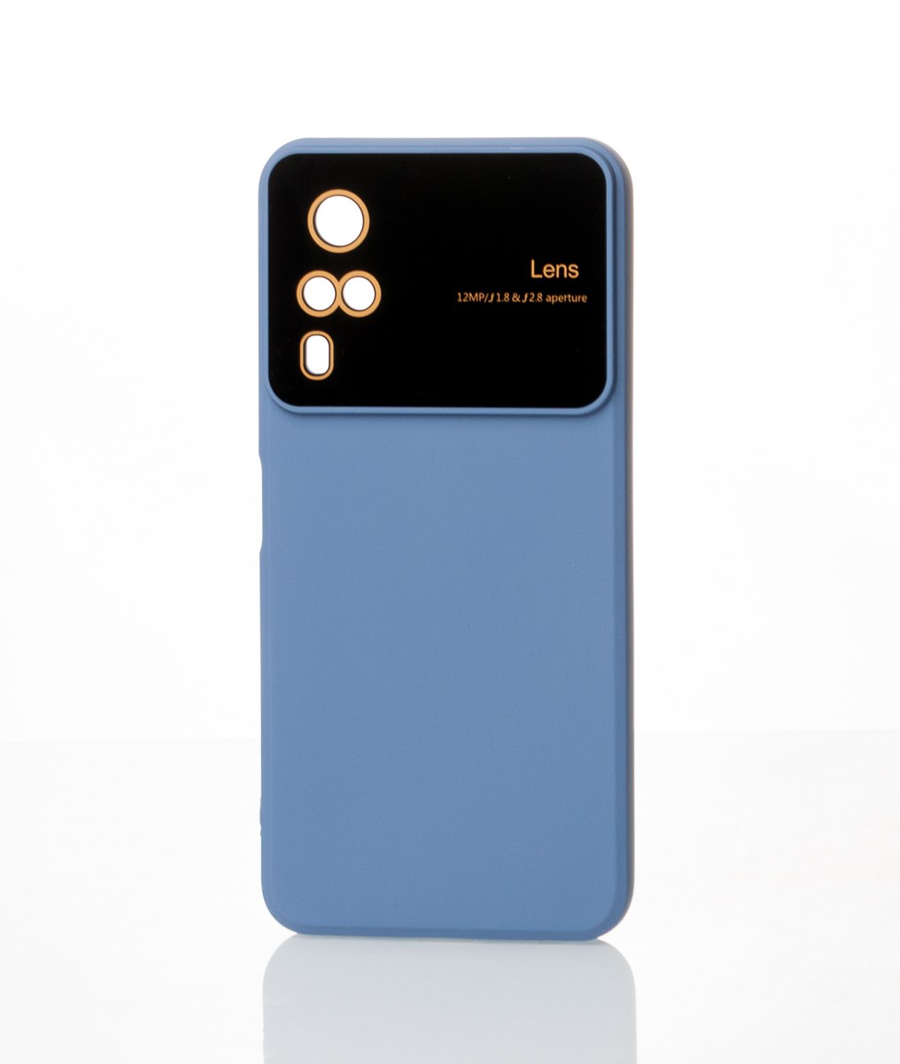 Силиконовый чехол CAMERA PROTECTION для Vivo Y31 серо-синий