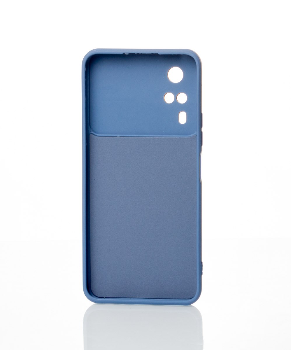 Силиконовый чехол CAMERA PROTECTION для Vivo Y31 серо-синий