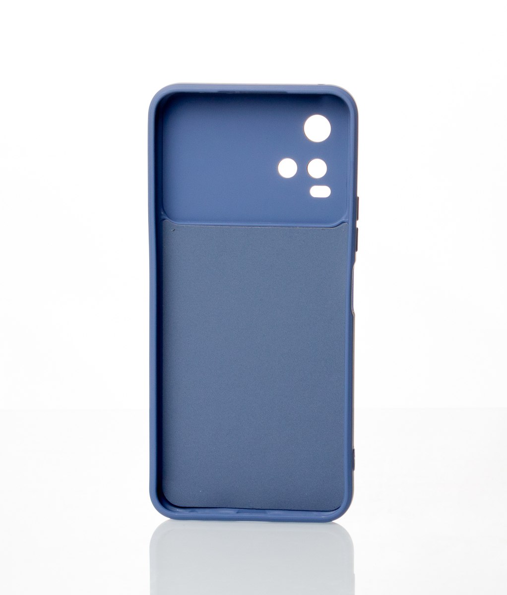 Силиконовый чехол CAMERA PROTECTION для Vivo Y33s серо-синий