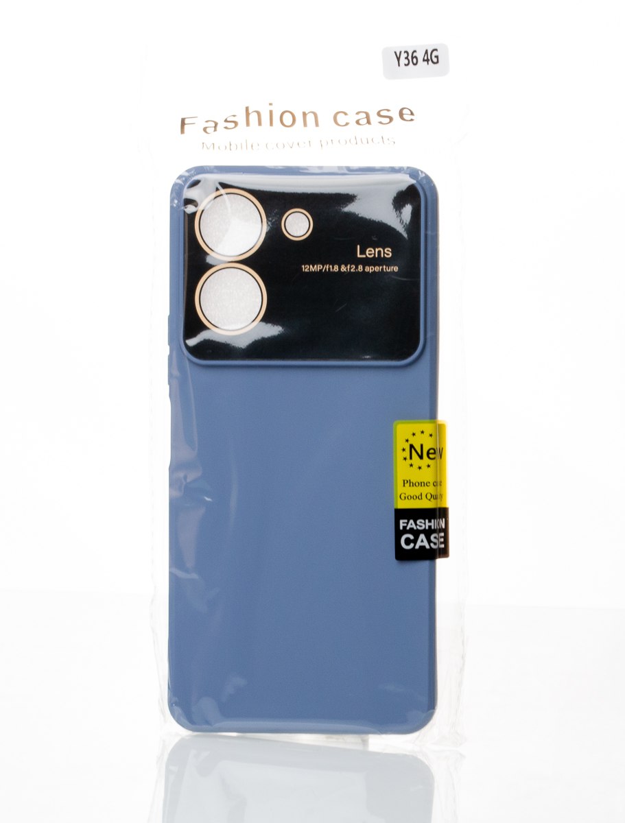 Силиконовый чехол CAMERA PROTECTION для Vivo Y36 4G серо-синий