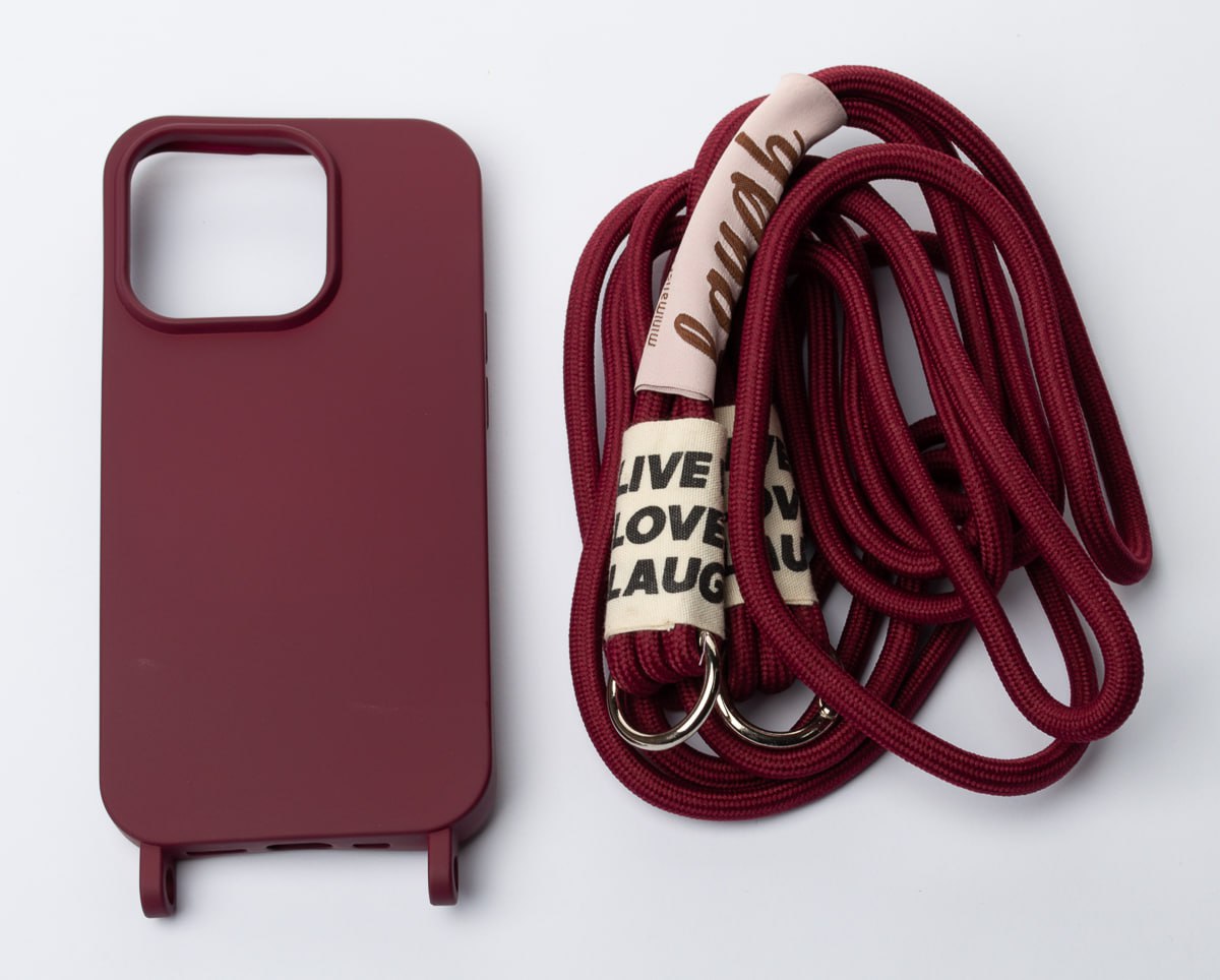 Силиконовый чехол CORD для iPhone 14 Pro бордовый