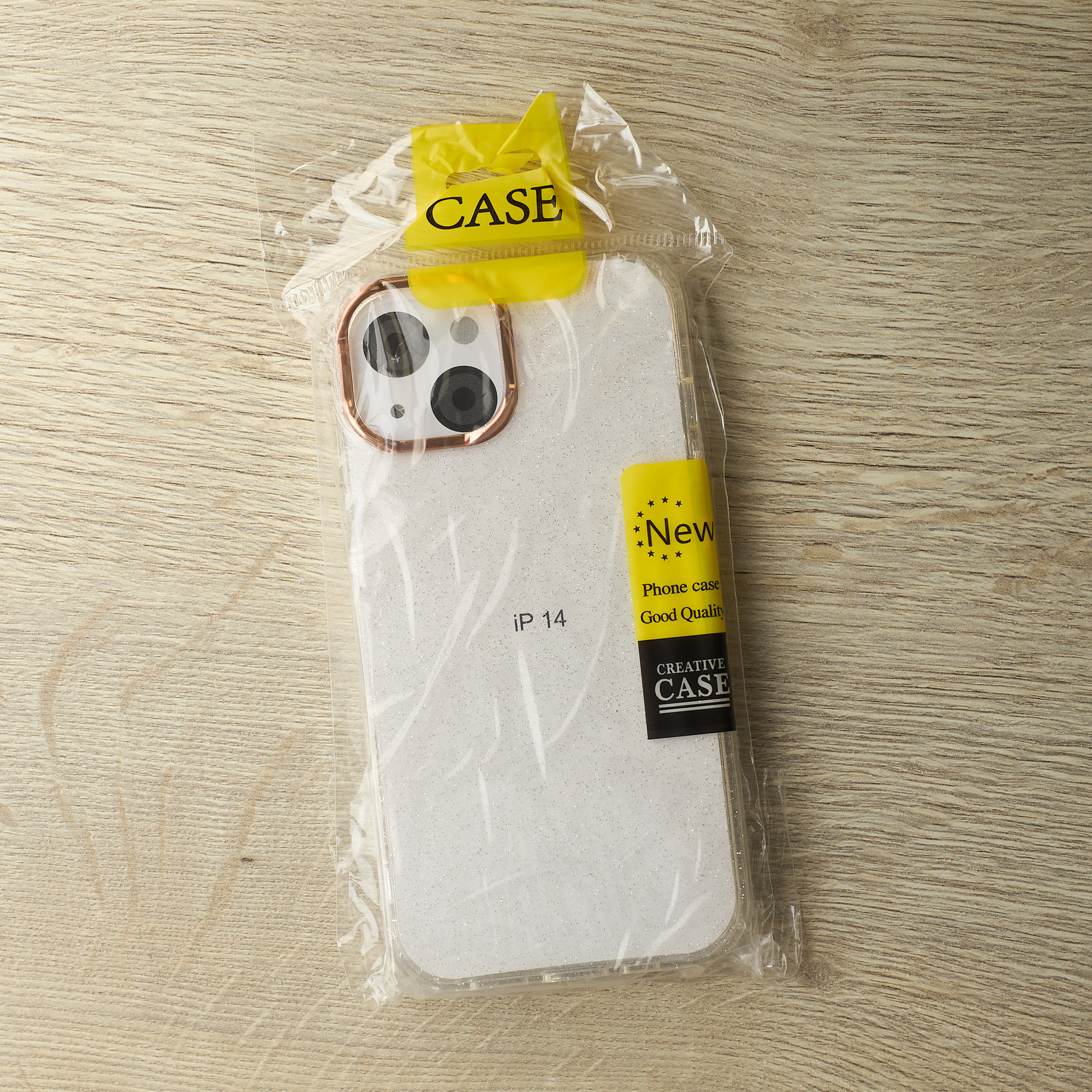 Силиконовый чехол DARK GLITTER для iPhone 14 прозрачный