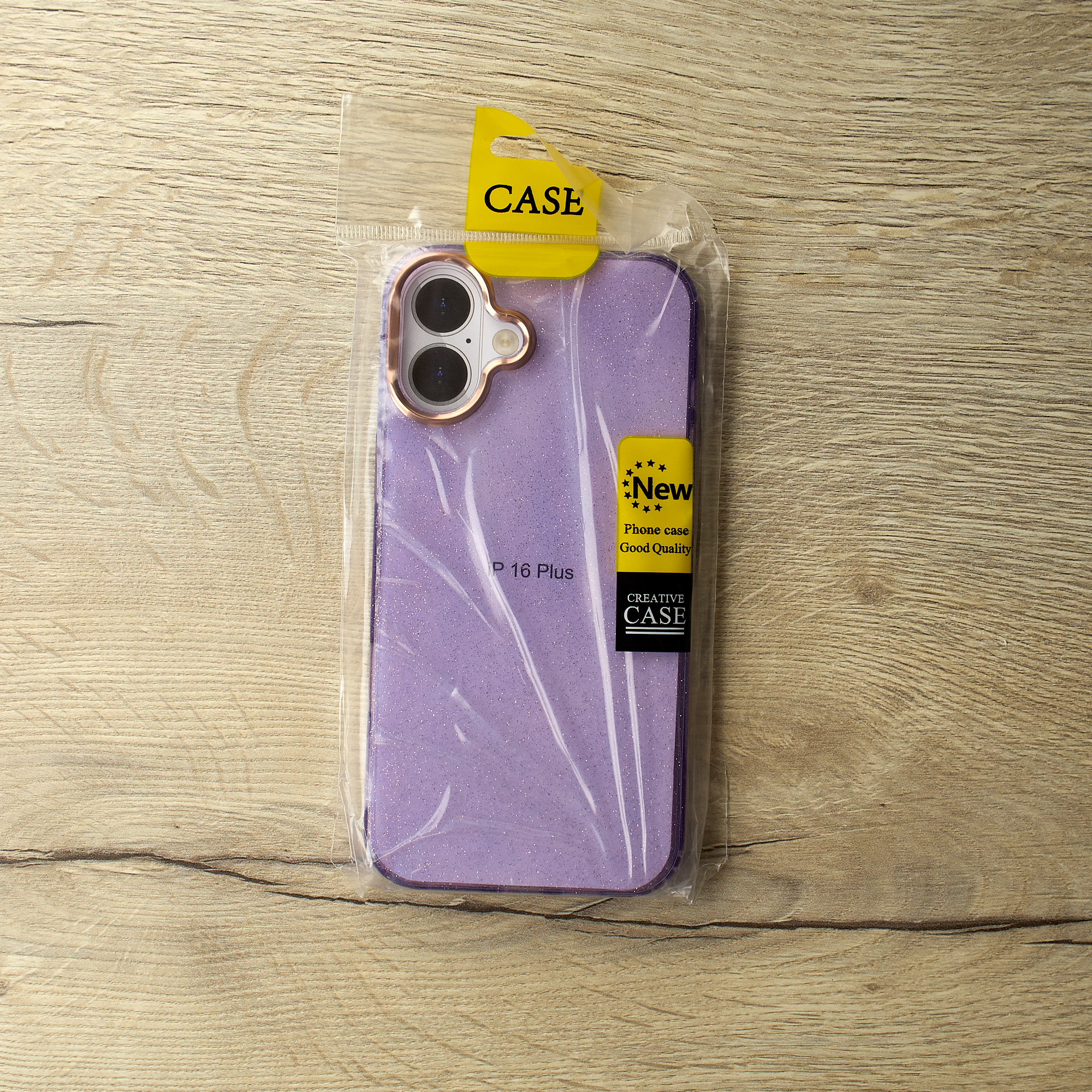 Силиконовый чехол DARK GLITTER для iPhone 16 фиолетовый