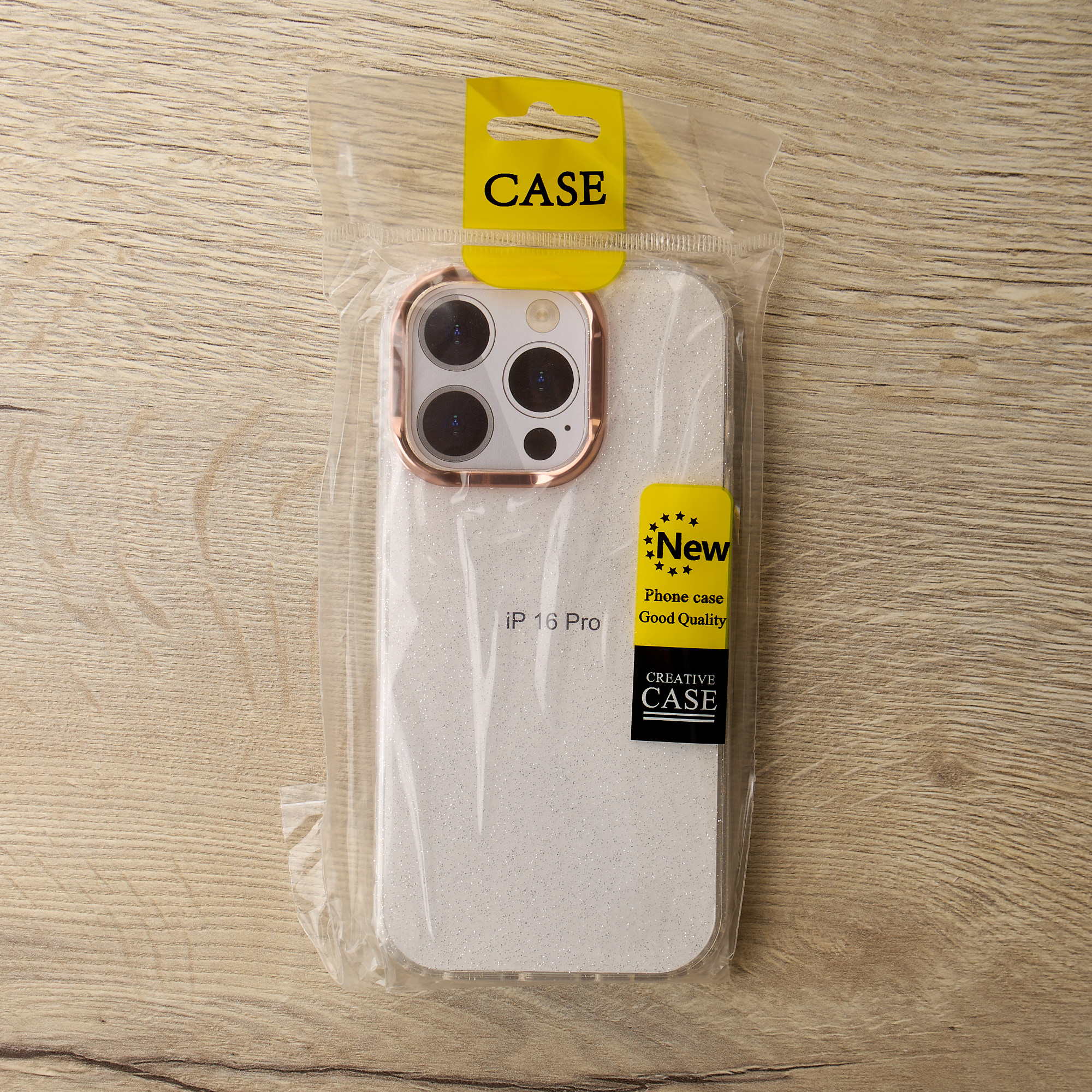 Силиконовый чехол DARK GLITTER для iPhone 16 Pro Max прозрачный