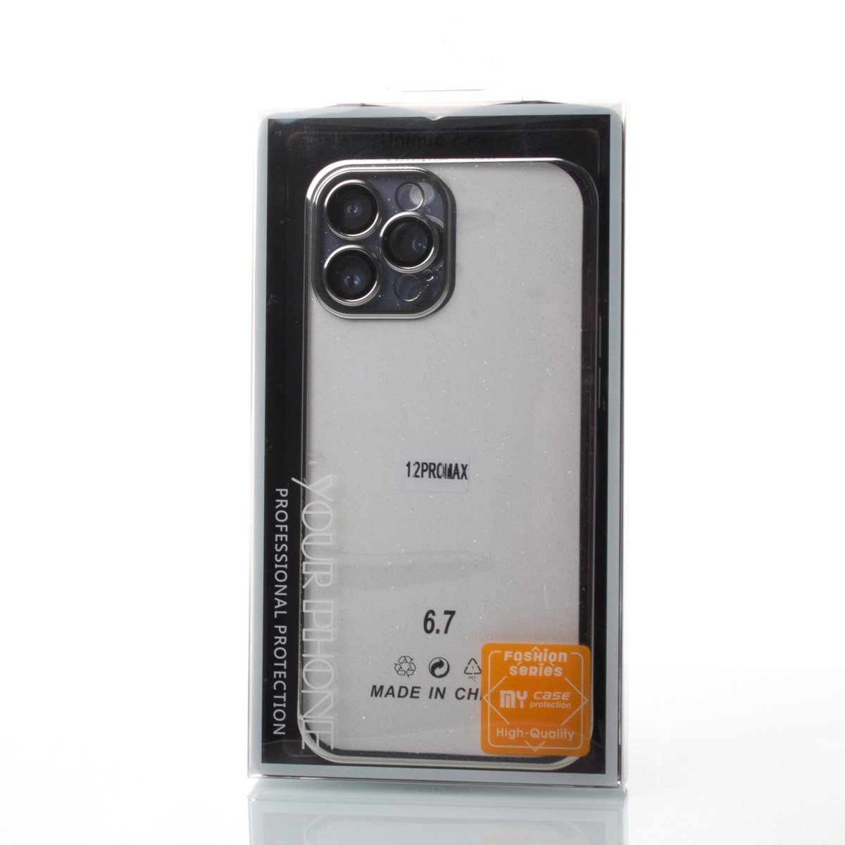 Пластиковый чехол GLITTER для iPhone 12 Pro Max серебряный