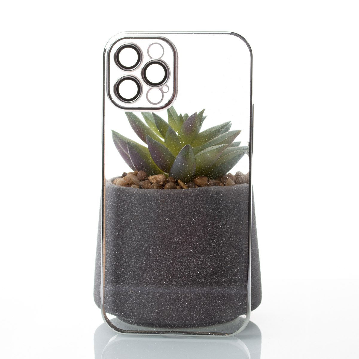 Пластиковый чехол GLITTER для iPhone 12 Pro Max серебряный