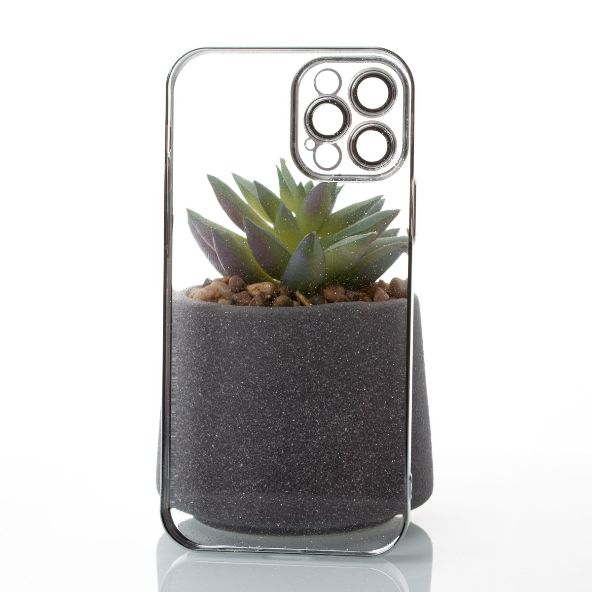 Пластиковый чехол GLITTER для iPhone 12 Pro Max серебряный