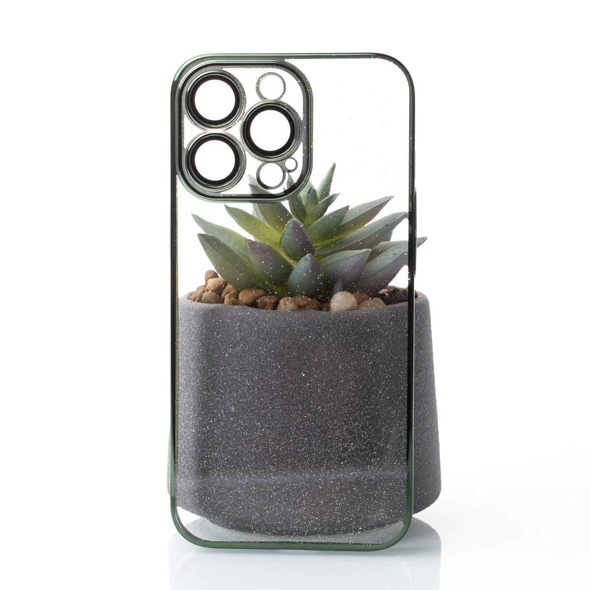 Пластиковый чехол GLITTER для iPhone 13 Pro Max зеленый