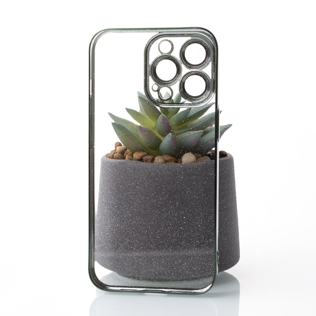 Пластиковый чехол GLITTER для iPhone 13 Pro Max зеленый