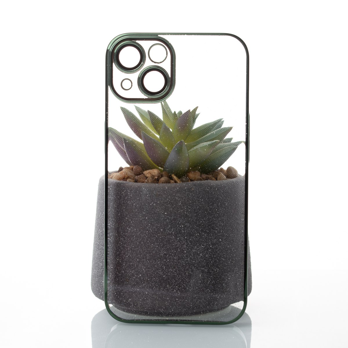 Пластиковый чехол GLITTER для iPhone 13 зеленый