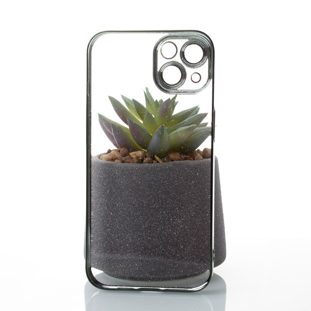 Пластиковый чехол GLITTER для iPhone 13 зеленый