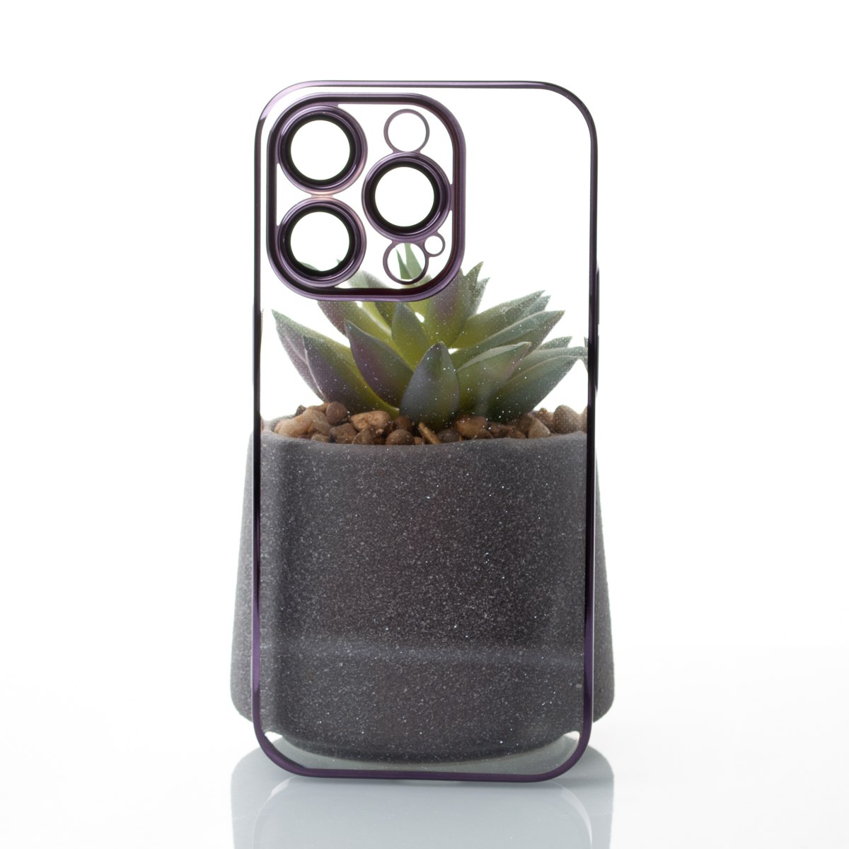 Пластиковый чехол GLITTER для iPhone 14 Pro фиолетовый