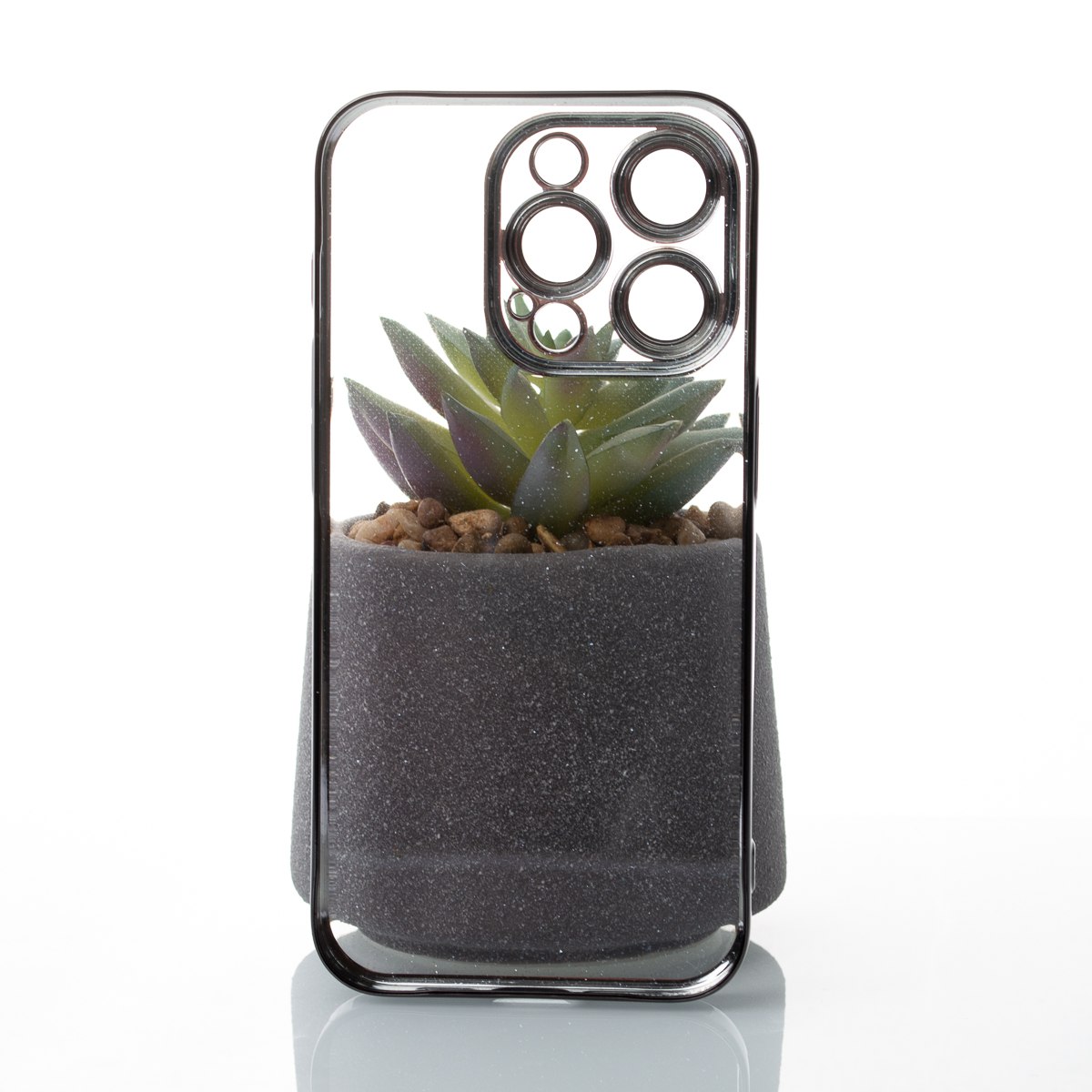 Пластиковый чехол GLITTER для iPhone 15 Pro черный