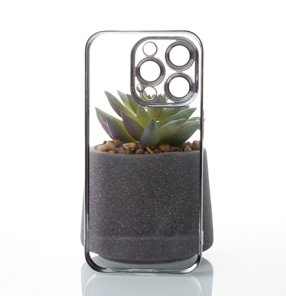 Пластиковый чехол GLITTER для iPhone 15 Pro Max серебряный