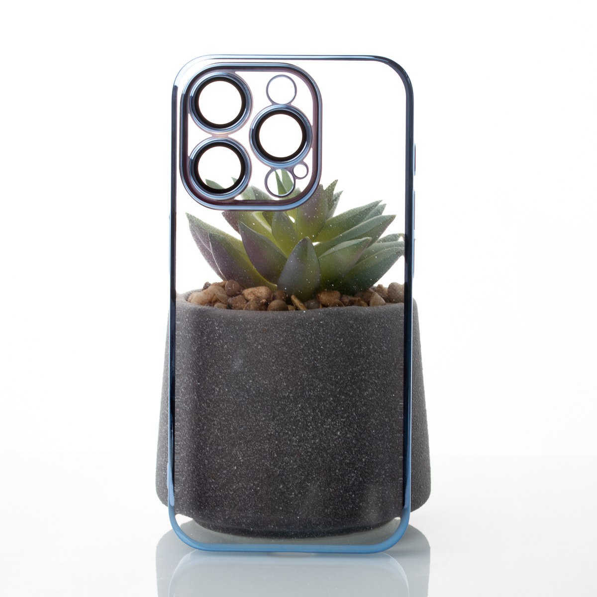 Пластиковый чехол GLITTER для iPhone 15 Pro синий