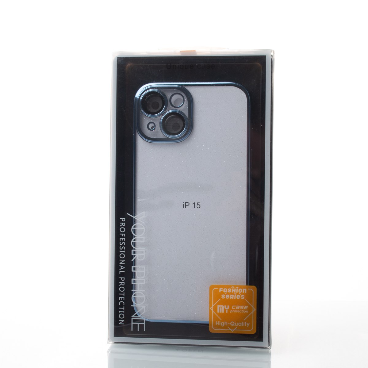 Пластиковый чехол GLITTER для iPhone 15 синий