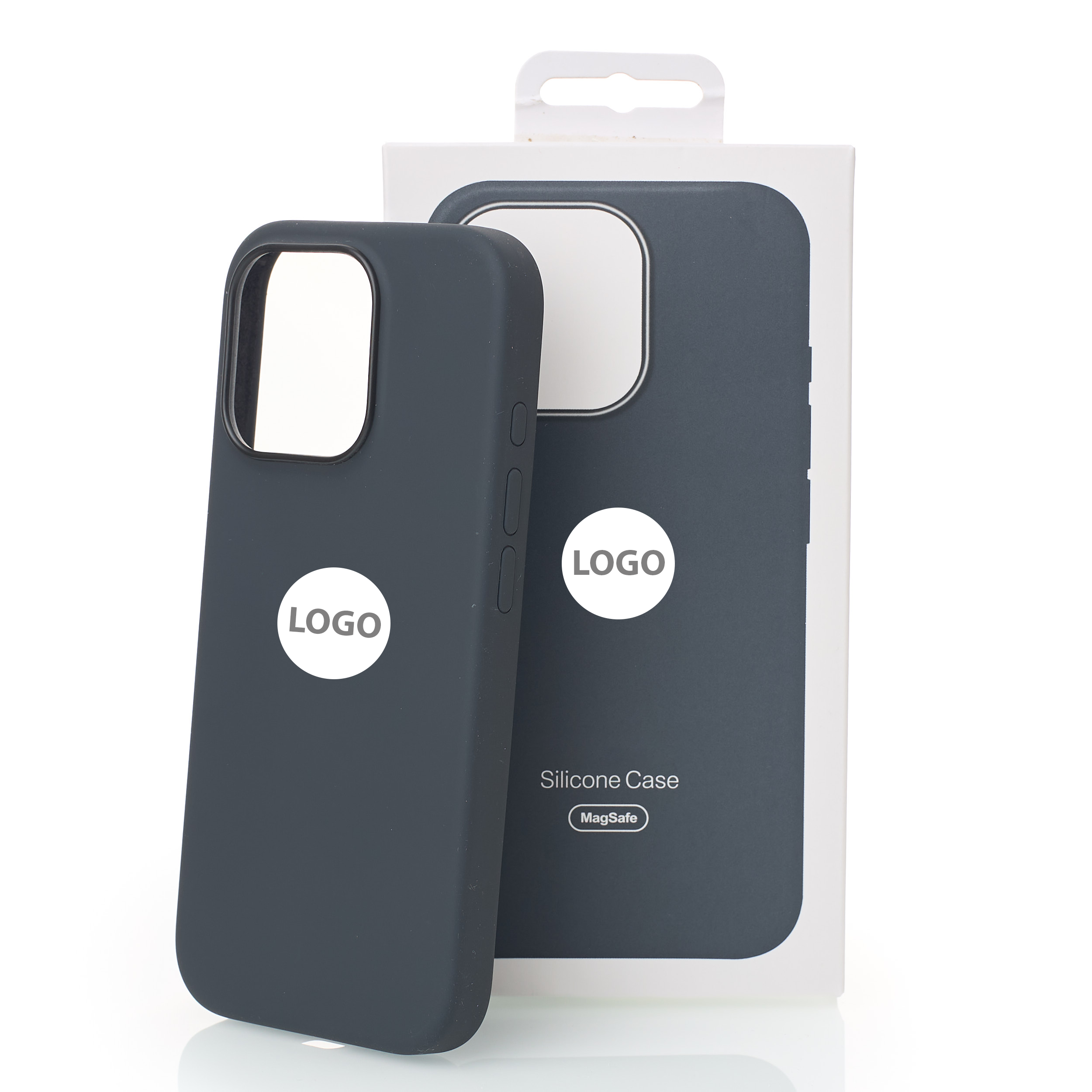 Силиконовый чехол Lux Colors с поддержкой MagSafe для iPhone 16 Pro Max (AI) Black