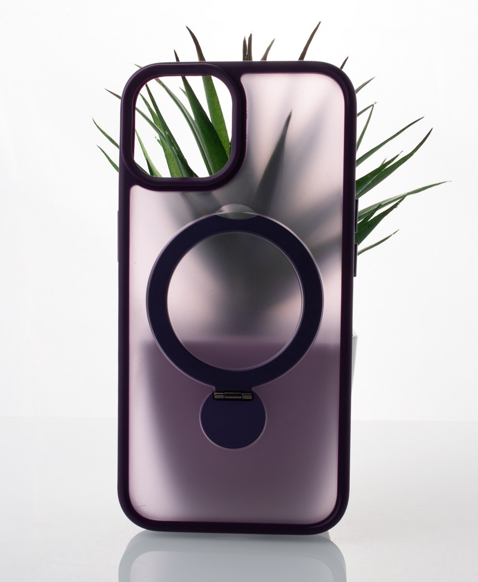 Силиконовый чехол MagSafe 360 для iPhone 14 темно-фиолетовый