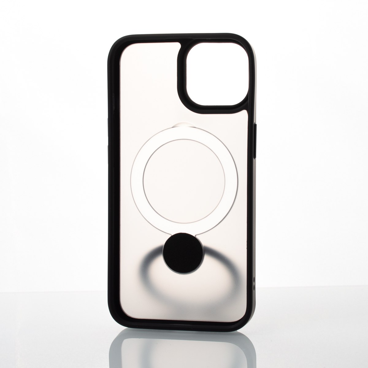 Силиконовый чехол MagSafe 360 для iPhone 15 черный