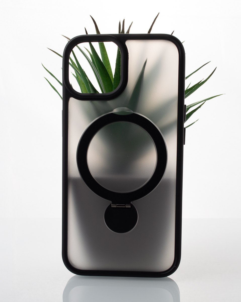 Силиконовый чехол MagSafe 360 для iPhone 15 черный