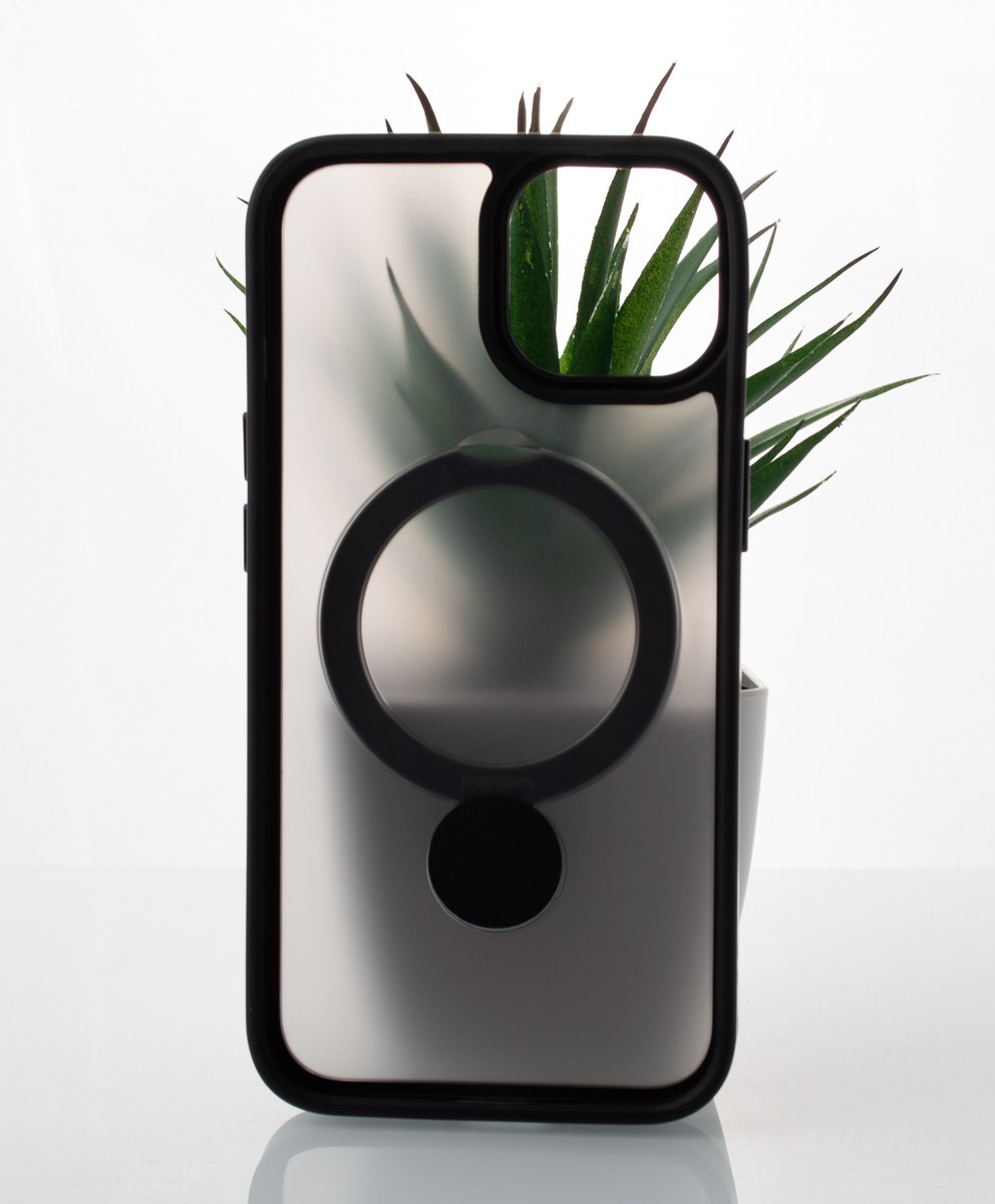 Силиконовый чехол MagSafe 360 для iPhone 15 черный