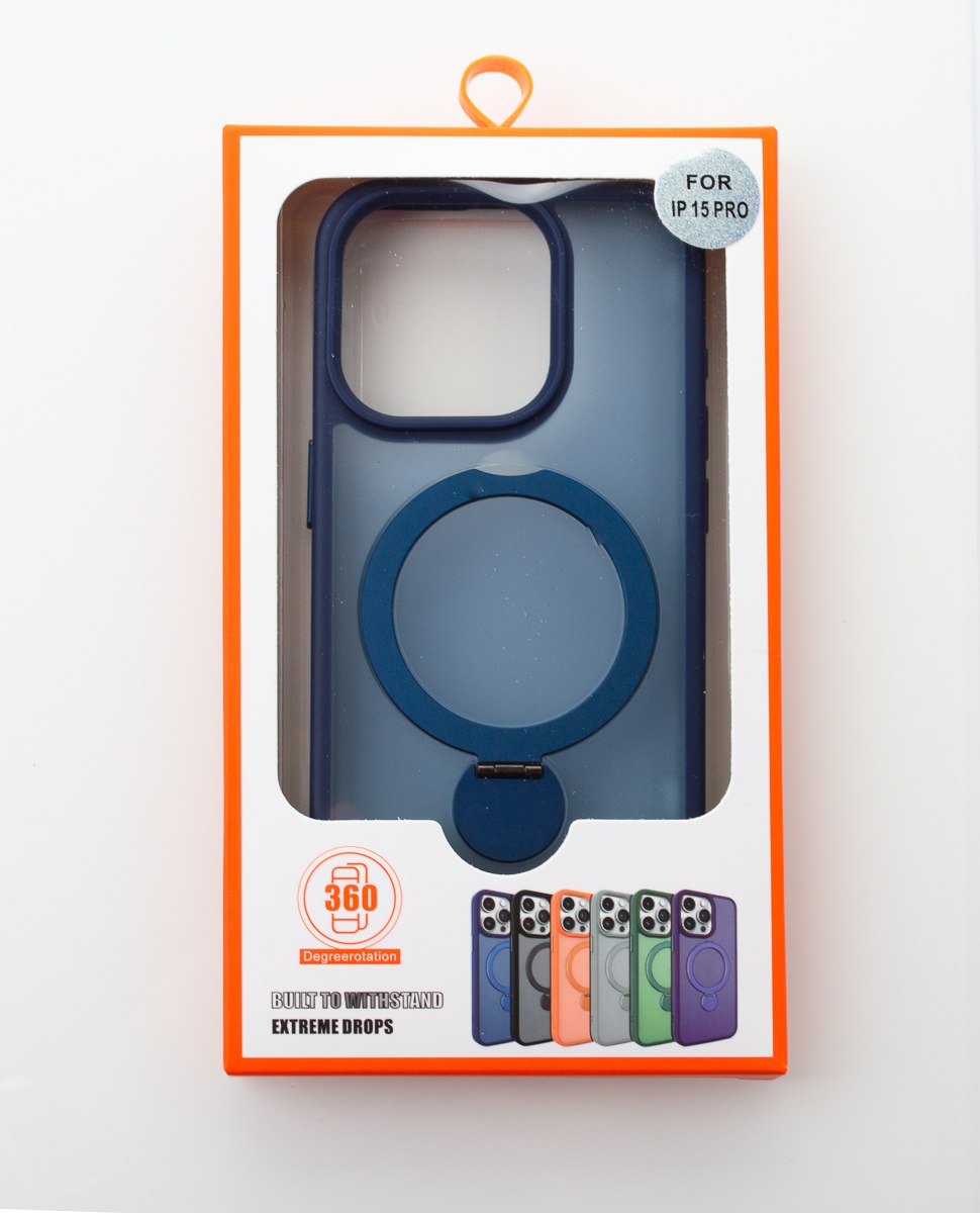 Силиконовый чехол MagSafe 360 для iPhone 15 Pro темно-синий