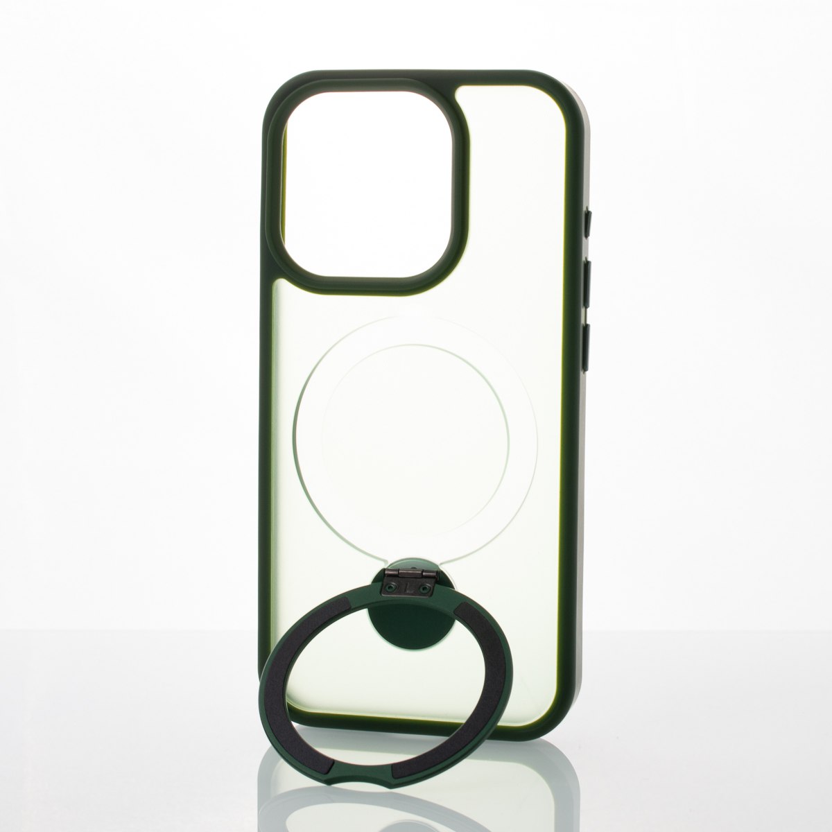 Силиконовый чехол MagSafe 360 для iPhone 15 Pro темно-зеленый