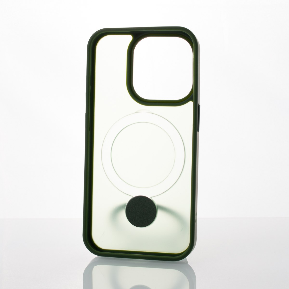 Силиконовый чехол MagSafe 360 для iPhone 15 Pro Max темно-зеленый