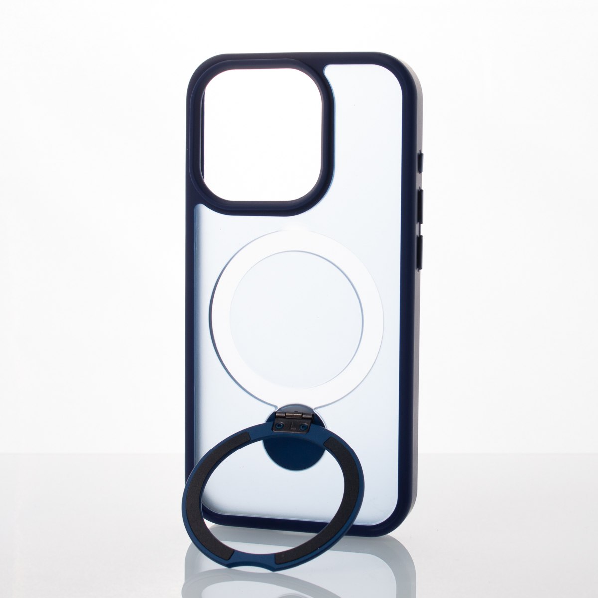 Силиконовый чехол MagSafe 360 для iPhone 15 Pro Max темно-синий