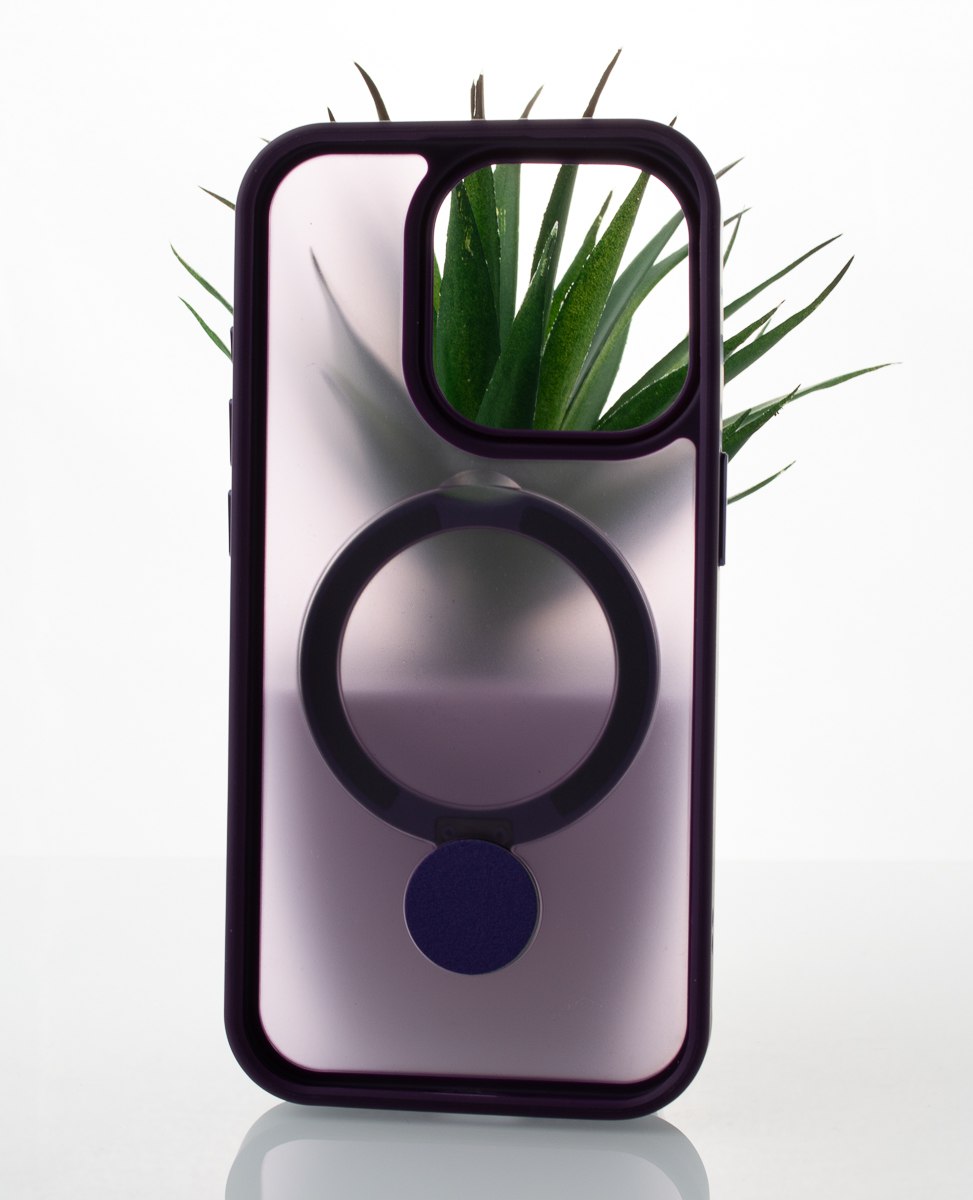 Силиконовый чехол MagSafe 360 для iPhone 15 Pro темно-фиолетовый