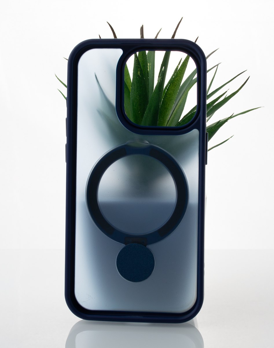 Силиконовый чехол MagSafe 360 для iPhone 15 Pro темно-синий