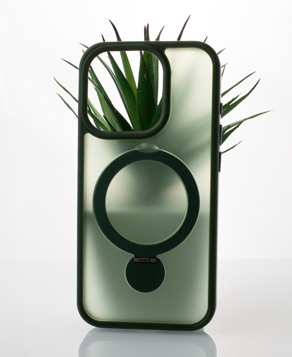 Силиконовый чехол MagSafe 360 для iPhone 15 Pro Max темно-зеленый