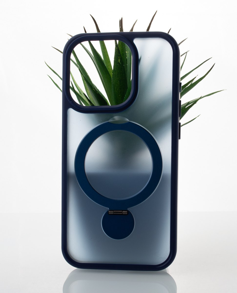 Силиконовый чехол MagSafe 360 для iPhone 15 Pro Max темно-синий