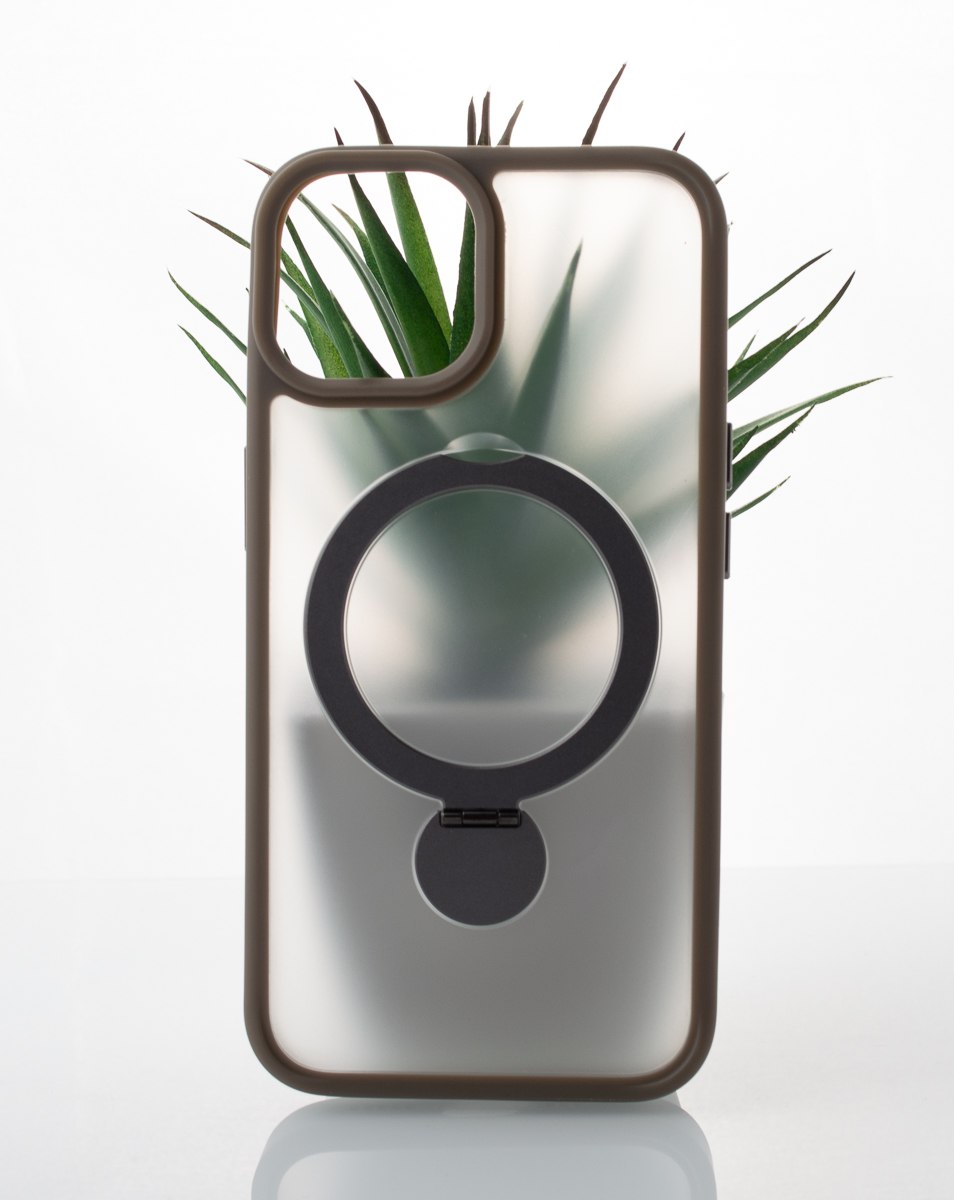 Силиконовый чехол MagSafe 360 для iPhone 15 серый