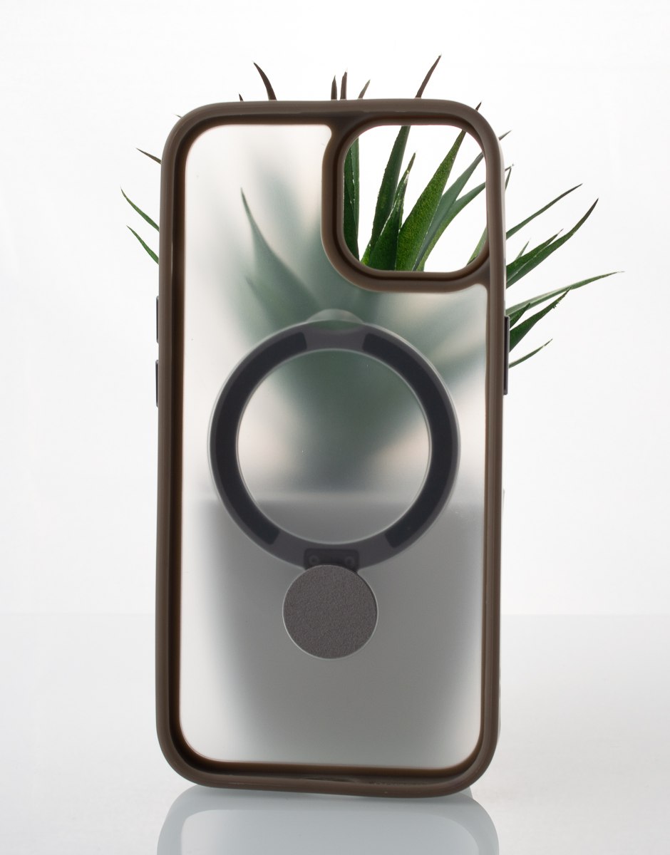 Силиконовый чехол MagSafe 360 для iPhone 15 серый