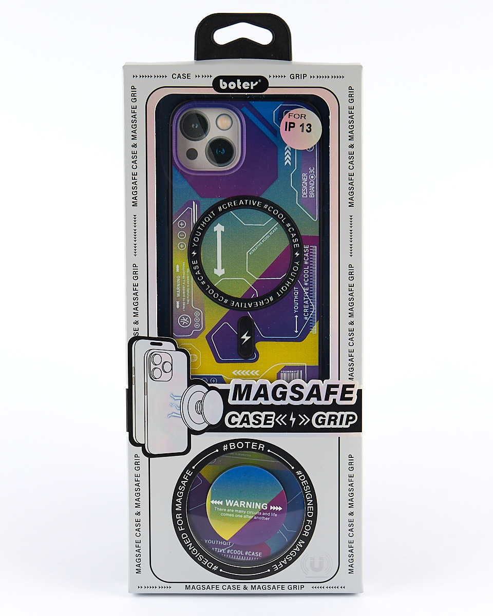 Силиконовый чехол MagSafe Boter "3D" + magsafe PopSocket для iPhone 13 Pro 04 abstraction