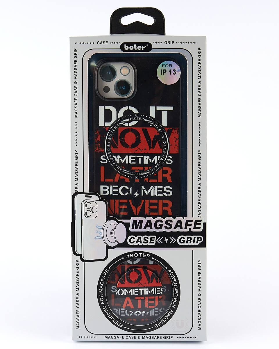 Силиконовый чехол MagSafe Boter "3D" + magsafe PopSocket для iPhone 14 01 DO IT