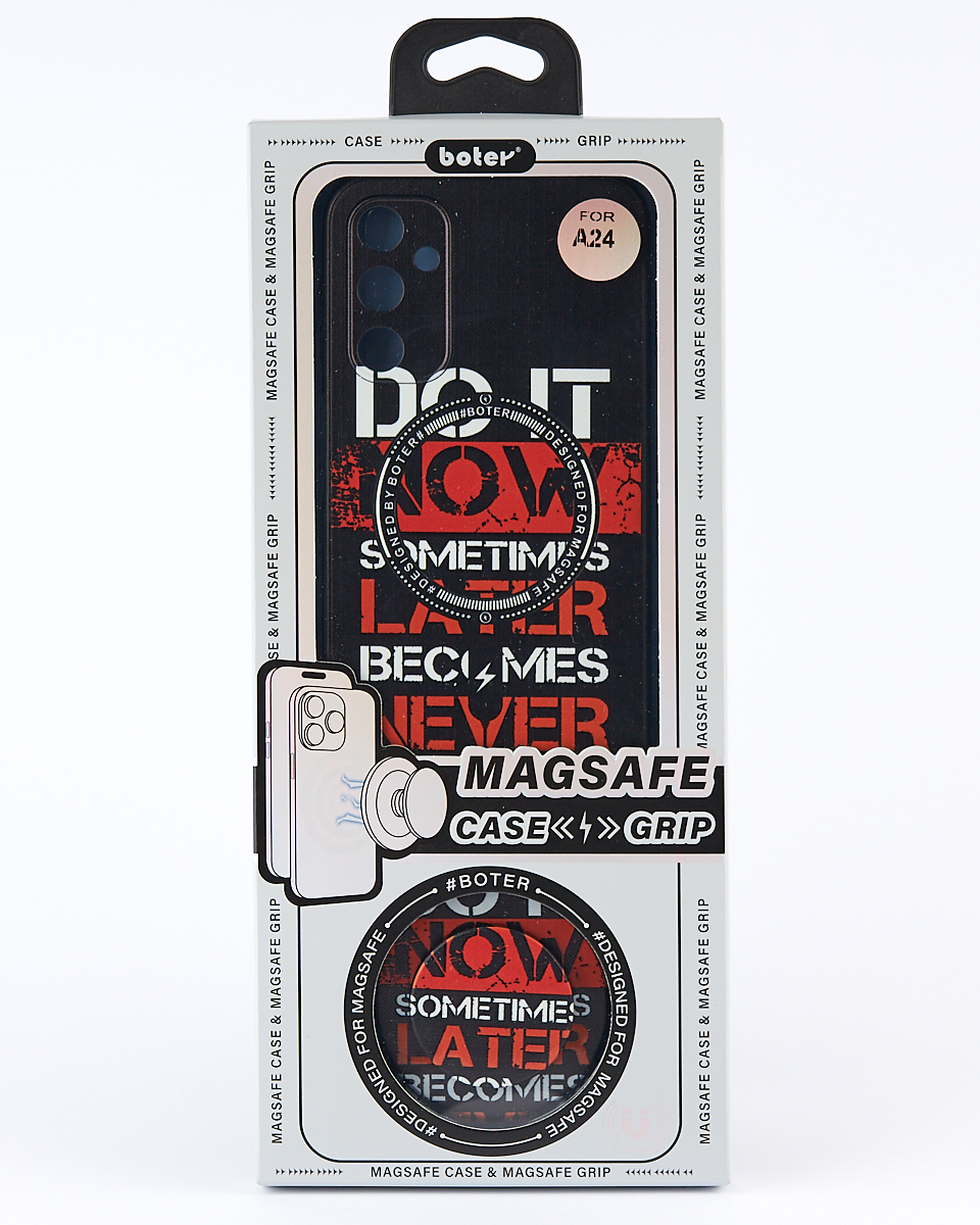 Силиконовый чехол MagSafe Boter "3D" + magsafe PopSocket для Samsung A24 4G 01 DO IT