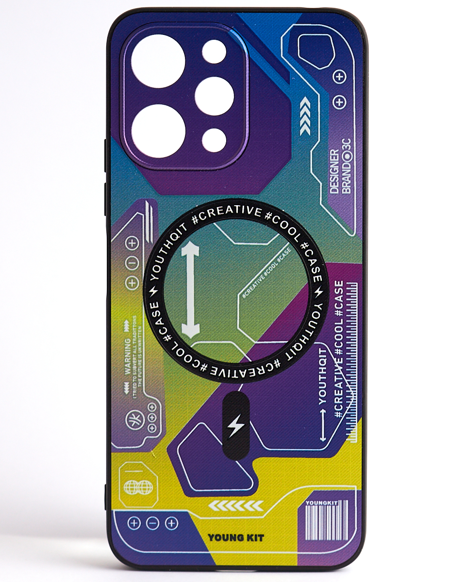 Силиконовый чехол MagSafe Boter "3D" + magsafe PopSocket для Xiaomi Redmi 12 04 abstraction