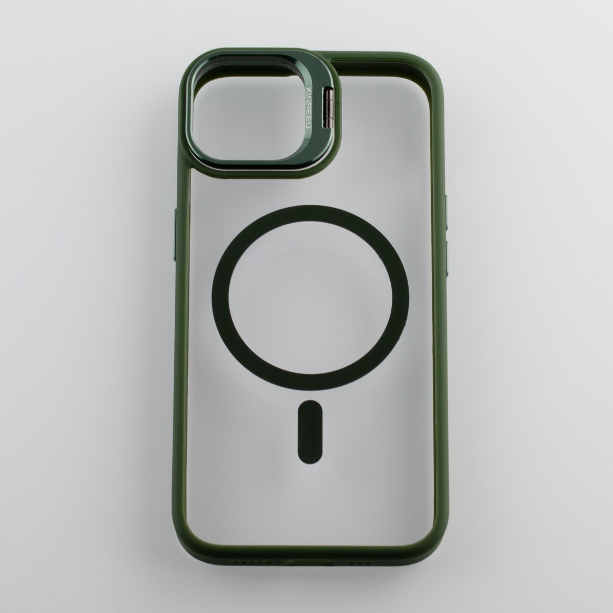 Силиконовый чехол MagSafe CAMERA GLASS PROTECTION для iPhone 11 Pro Max темно-зеленый